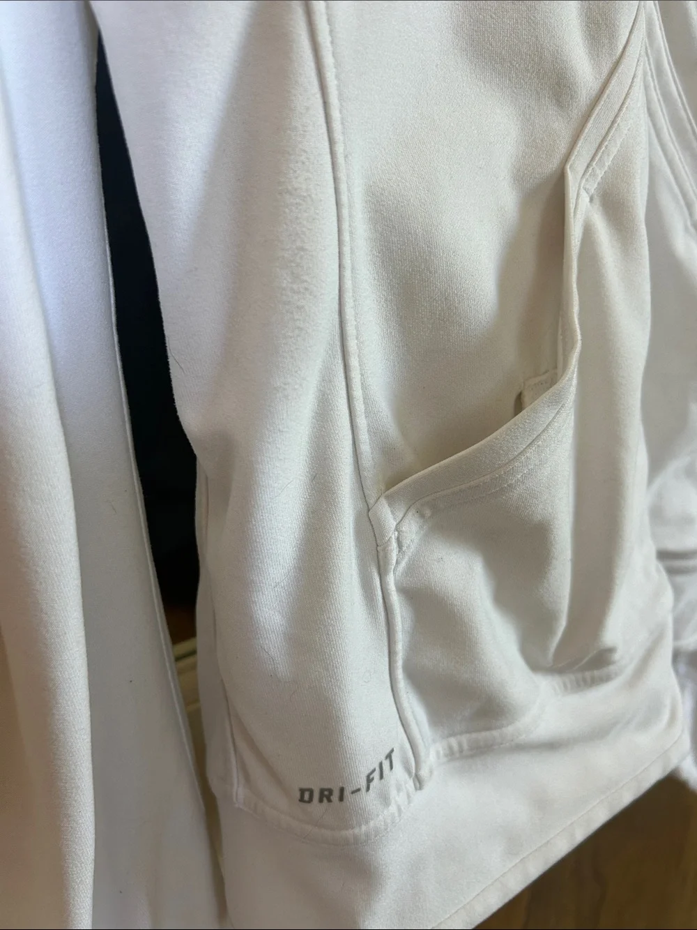 Nike White Full-Zip Dri-FIT Athletic Jacket with Swoosh